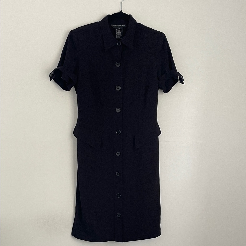 Jones New York Black Button-Front Mini Dress
